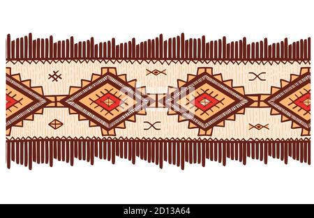 Stammesmuster, ethnische Muster oder geometrische Muster und es ist auch azteken-Design von indien oder der ukraine und afrika. Stock Vektor