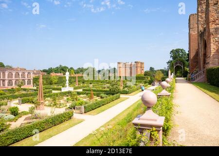 Kenilworth Castle Gärten Kenilworth Castle Elizabethan Gärten Warwickshire England großbritannien gb Europa Stockfoto