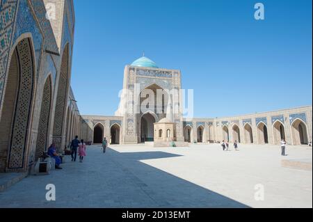 Innenhof des Kalyan Moschee, Teil der Po-i-Kalyan Komplex in Buchara, Usbekistan Stockfoto