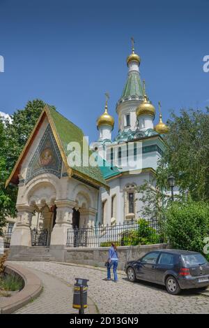 Russische Kirche Sweti Nikolas, Sofia, Bulgarien, Russische Kirche Sweti Nikolaj, Bulgarien Stockfoto