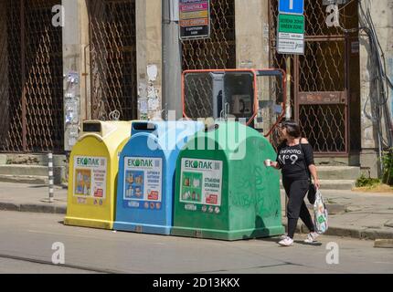 Müll Tonnen, Sofia, Bulgarien, Muelltonnen, Bulgarien Stockfoto