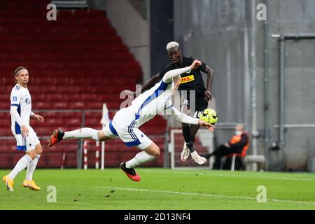 Kopenhagen, Dänemark. Oktober 2020. Mohammed Diomande (14) vom FC Nordsjaelland punktet im 3F Superliga-Spiel zwischen dem FC Kopenhagen und dem FC Nordsjaelland im Parkenstadion in Kopenhagen. (Bildnachweis: Gonzales Photo - Dejan Obretkovic). Stockfoto