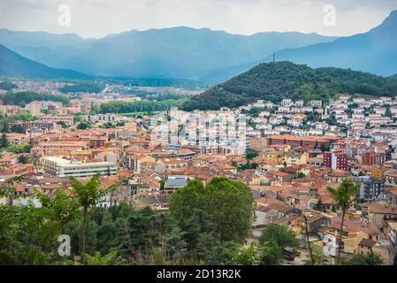 Blick auf die Stadt Olot, Girona, Spanien Stockfoto