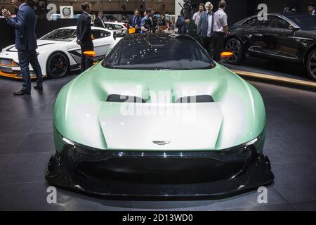 Der neue 800 PS Aston Martin Vulcan wurde am 5. März 2015 auf dem Genfer Autosalon 2015 vorgestellt Stockfoto