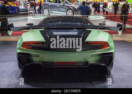 Der neue 800 PS Aston Martin Vulcan wurde am 5. März 2015 auf dem Genfer Autosalon 2015 vorgestellt Stockfoto