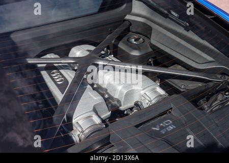 2016 Audi R8 auf dem Rockingham Motor Speedway, Northamptonshire, 31. März 2016 Stockfoto