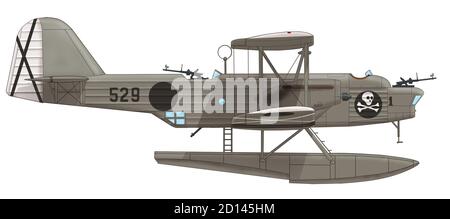 Heinkel He 59D (529) des Fluges AS/88 der Legion Condor, Marinestützpunkt Pollensa, 1937 Stockfoto