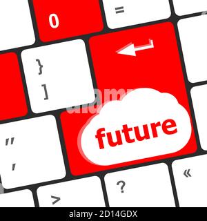 Das Wort Future, das auf der Tastatur geschrieben wird Stockfoto