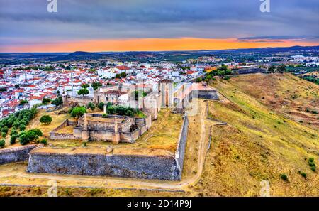 Luftaufnahme des Schlosses von Elvas in Portugal Stockfoto