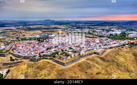 Luftaufnahme der Stadt Elvas in Portugal Stockfoto