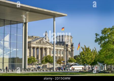 Reichstag, Paul Loebe Haus, Platz der Republik, Tiergarten, Mitte, Berlin, Deutschland, Paul-Loebe-Haus, Platz der Republik, Tiergarten, Mitte, Stockfoto