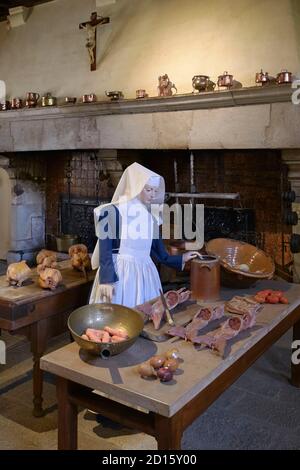 Frankreich, Cote d'Or, Kulturlandschaft von Burgund Klimazonen, die von der UNESCO zum Weltkulturerbe erklärt wurden, Beaune, Hospices de Beaune, Hotel Dieu, die Küche Stockfoto