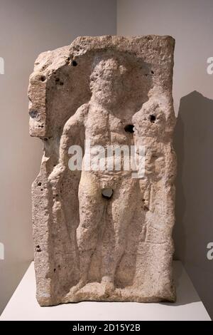Frankreich, Cote d'Or, Chatillon sur seine, Museum der Pays de Chatillon, Tresor de Vix, Säule mit vier Gottheiten Herkules, Venus, Merkur ... 1.-3 Stockfoto