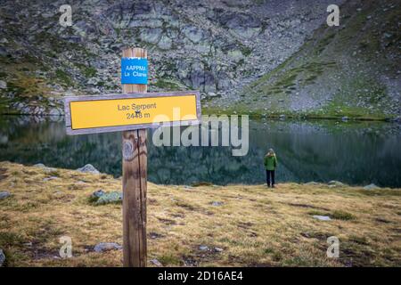 Frankreich, Hautes-Alpes, N?vache, La Clar?e Tal, Serpent See (2448 m) Stockfoto