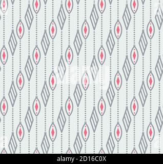 Weihnachtliche Geometrie nahtloses Muster. Graue Raute Spielzeug stilisiert. Vektorgrafik Stock Vektor