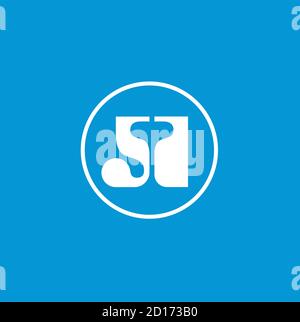 SA-Monogramm mit Kreislinie. Kleines SA-Buchstabensymbol. Stock Vektor