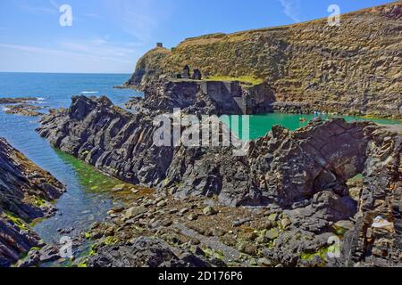 The Blue Lagoon, Abereiddy, Haverfordwest, Wales. Stockfoto