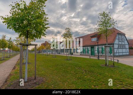 Gut restauriertes Architekturensemble im Herzogspalast Ludwigslust, Ludwigslust, Mecklenburg-Vorpommern, Ostdeutschland, Europa Stockfoto