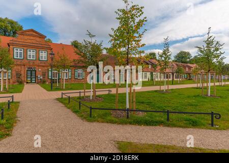 Gut restauriertes Architekturensemble im Herzogspalast Ludwigslust, Ludwigslust, Mecklenburg-Vorpommern, Ostdeutschland, Europa Stockfoto