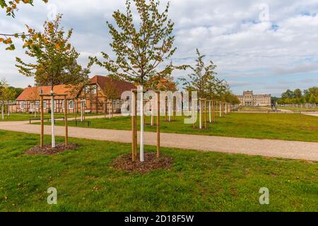 Gut restauriertes Architekturensemble im Herzogspalast Ludwigslust, Ludwigslust, Mecklenburg-Vorpommern, Ostdeutschland, Europa Stockfoto