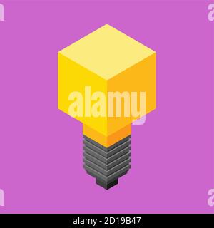 Isometrische Glühbirne isoliert. Glühbirne Lampen Vektor-Abbildung Stock Vektor