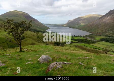 Der Blick über Wastwater von Lingmell fiel Stockfoto