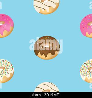 Nahtlose Donuts Muster, Vektor Stock Vektor