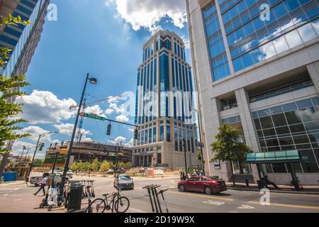 Stadtbild von Uptown Charlotte, North Carolina. Stockfoto