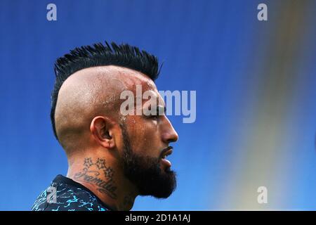 Arturo Vidal von Internazionale beim Aufwärmen vor der italienischen Meisterschaft Serie A Fußballspiel zwischen SS Lazio und FC Internazionale am 4. Oktober, Stockfoto