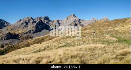 Und petraficha Quimboa Alto, Tal von Hecho, westlichen Täler, Pyrenäen, Provinz Huesca, Aragón, Spanien, Europa Stockfoto