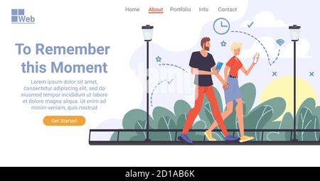 Foto Hosting Service Landing Page Design Vorlage Stock Vektor
