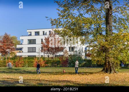 Neue Gebäude, Alt-Stralau, Stralau, Friedrich Grove, Berlin, Deutschland, Neubauten, Friedrichshain, Deutschland Stockfoto