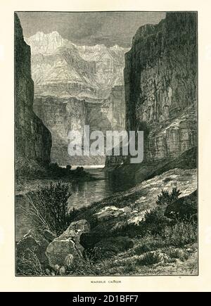 Holzstich von Marble Canyon, geschnitzt vom Colorado River, US-Bundesstaat Arizona. Illustration veröffentlicht im malerischen Amerika oder das Land, das wir leben Stockfoto