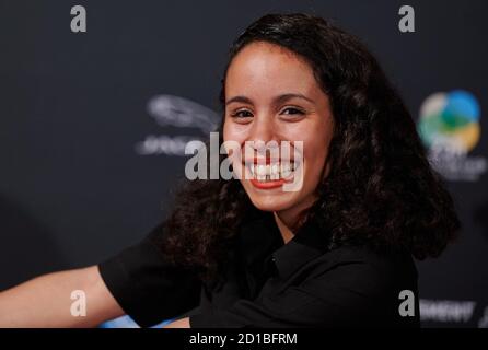 Köln, Deutschland. Oktober 2020. Die Schauspielerin Kristin Alia Hunold kommt zu einer Vorführung der Comedy-Serie 'Ethno' im Rahmen des 'Filmfestivals Köln'. Quelle: Henning Kaiser/dpa/Alamy Live News Stockfoto