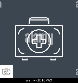 Symbol für dünne Linie im Zusammenhang mit dem Verbandskasten Stock Vektor