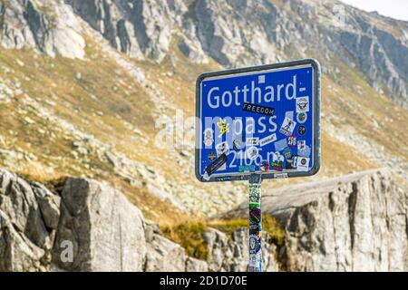 Gotthard Pass über die Alpen bei Circolo di Airolo, Schweiz Stockfoto