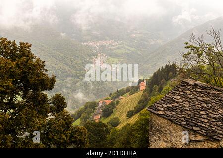 Impressionen im Tessin Muggiotal, Breggia, Schweiz Stockfoto