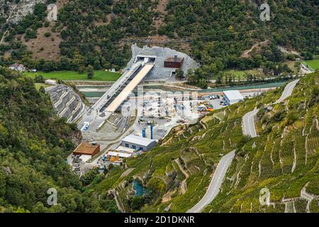 Eyholz Tunnel in Visp, Schweiz Stockfoto