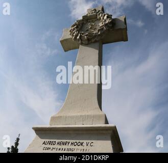 Grab von alfred henry Hook, vc , Rorkes Drift Fame, Churcham, Gloucestershire, England, Vereinigtes Königreich, 22/10/2020 . Grab von Alfred Henry Hook VC, Stockfoto
