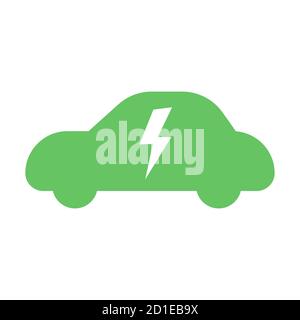 Elektroauto Vektor-Symbol mit Blitz fett einfache Illustration Stock Vektor