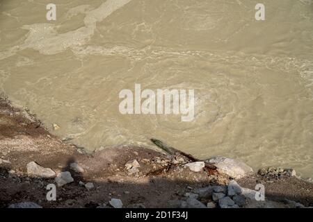 Nahaufnahme des Schlammvulkans und des Schwefelkessels Yellowstone Nationalpark Stockfoto