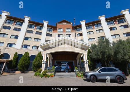 Hotel & Spa do Vinho, ein Marriott Autograph Collection Hotel im Valley of Vineyards (Vale dos Vinhedos) Serra Gaúcha in Rio Grande do Sul, Brasilien. Stockfoto