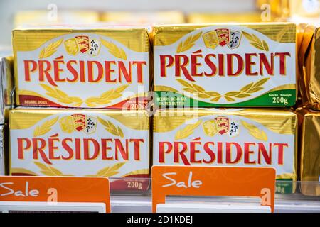 Shenzhen, China. Oktober 2020. Präsident Butterbars in einem Supermarkt gesehen. Kredit: SOPA Images Limited/Alamy Live Nachrichten Stockfoto