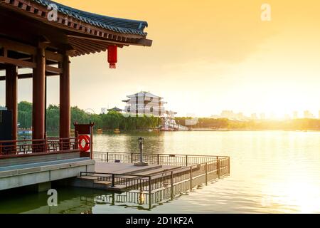 xi 'an Datang furong Park szenische Landschaft, ist dies ein berühmter touristischer landschaftlicher Ort. XI'an, China. Stockfoto