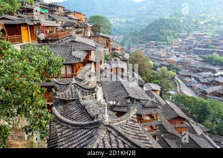 China Guizhou Xijiang Miao Dorf Stockfoto