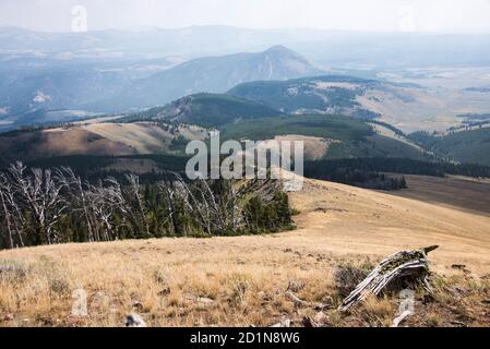 Wandern auf dem Grab Berg, Yellowstone National Park, Wyoming, USA Stockfoto