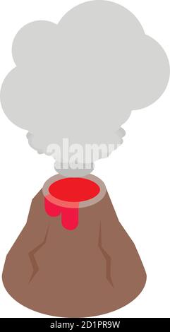 Symbol für Vulkanausbrüche, isometrischer Stil Stock Vektor