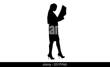 Silhouette Intellectual Frau Gesundheitspersonal mit weißen la Stockfoto