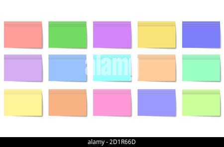 Set von Sticker mit einem Schatten für Notizen. Vektor Farbe Büro Aufkleber für Text. Stock Vektor