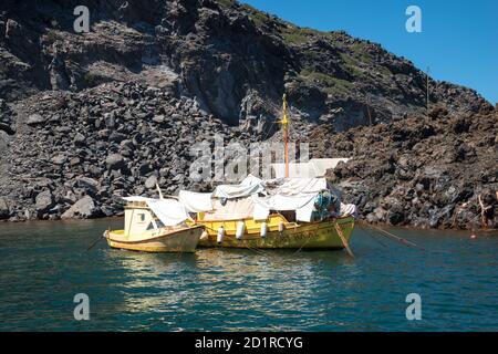 Palea Kameni, Santorini Caldera, Kykladen, Griechenland Stockfoto